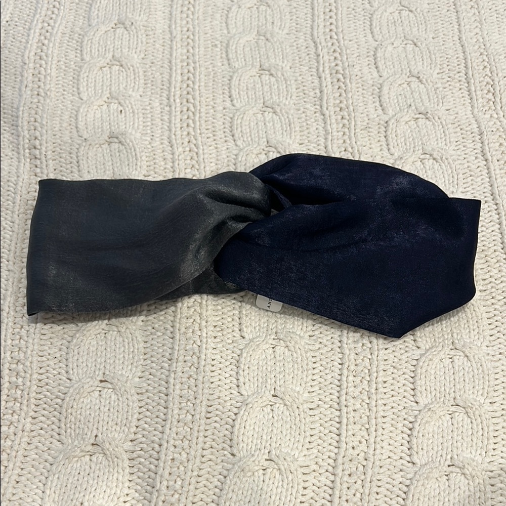 Black and Navy Twisted Headband